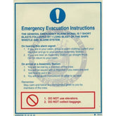 Marine Mandatory Sign: Emergency Evacuation Instructions